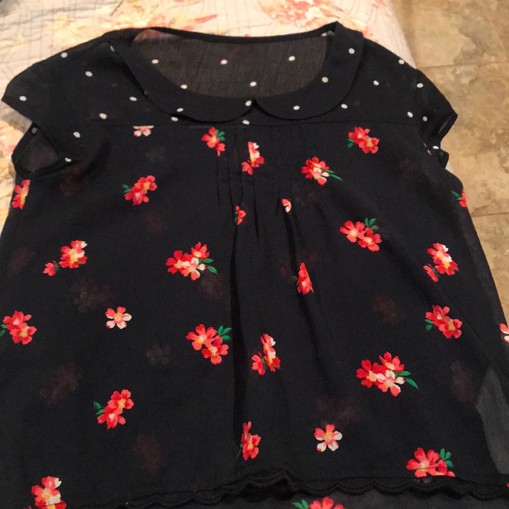Floral sheer blouse